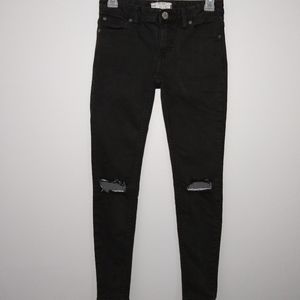 Free People Women's Sz. 24 Black Skinny Jeans